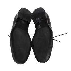 Gucci Dark Black Leather Lace Up Oxfords Size 41
