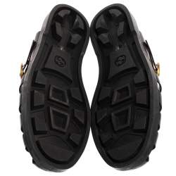 Gucci Black Rubber Marmont And Tiger Embellished Buckle Strap Sandals Size 42
