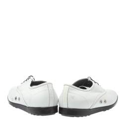Gucci White Leather Lace Up Oxfords Size 44.5