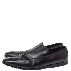 Gucci Black Leather Slip On Loafers Size 43.5