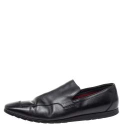 Gucci Black Leather Slip On Loafers Size 43.5