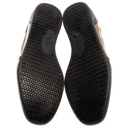 Pre Owned Gucci Brown/Beige GG Crystal Canvas And Leather Low Top Sneakers Size 40