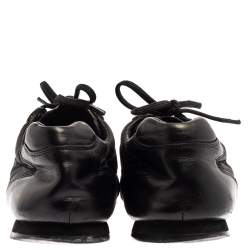 مملوكة مسبقًا حذاء رياضى برادا منخفض من أعلى جلد أسود مقاس 41.5 