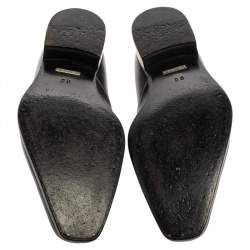 Gucci Black Leather GG Slip On Loafers Size 43