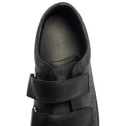 Pre Owned Gucci Black GG Supreme Canvas And Leather Double Velcro Ace Sneakers Size 41.5