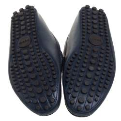 مملوكة مسبقًا Gucci Blue Leather Penny Slip On Loafers Size 42.5