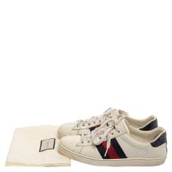 Gucci White Leather Ace Low Top Sneakers Size 39.5