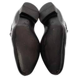 Gucci Black Patent Leather Horsebit Slip On Loafers Size 42