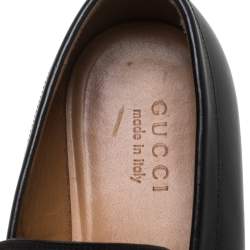 Gucci Black Leather Slip On Loafers Size 43.5