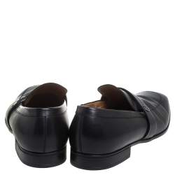 Gucci Black Leather Slip On Loafers Size 43.5