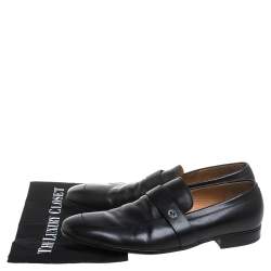Gucci Black Leather Slip On Loafers Size 43.5
