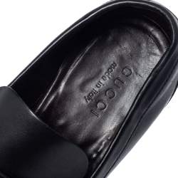Pre Owned Gucci Black Leather Slip On Loafers Size 43.5
