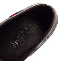Gucci Brown Guccissima Leather Penny Loafers Size 43