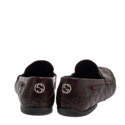 Gucci Brown Guccissima Leather Penny Loafers Size 43