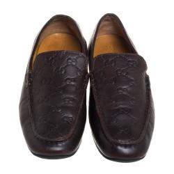 Gucci Dark Brown Guccissima Leather Slip On Loafers Size 39.5