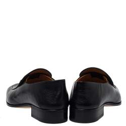 Pre Owned Gucci Black Leather Horsebit Quentin Slip On Loafers Size 41.5