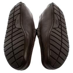 Gucci Brown Leather Guccissima Loafers Size 43