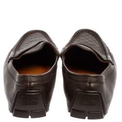Gucci Brown Leather Guccissima Loafers Size 43