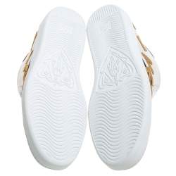 مملوكة مسبقًا Gucci White Leather Loved New Ace High Top Sneakers Size 43