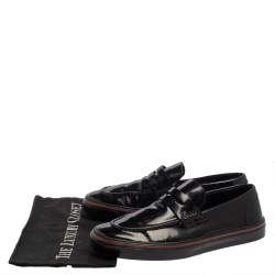 Pre Owned Gucci Black Patent Leather Loafers Size 40.5