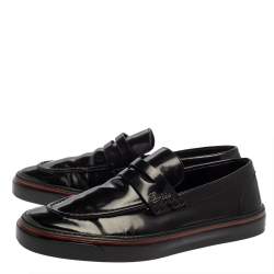 Pre Owned Gucci Black Patent Leather Loafers Size 40.5