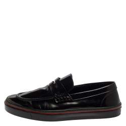 Pre Owned Gucci Black Patent Leather Loafers Size 40.5