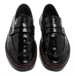 Pre Owned Gucci Black Patent Leather Loafers Size 40.5