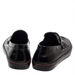 Pre Owned Gucci Black Patent Leather Loafers Size 40.5
