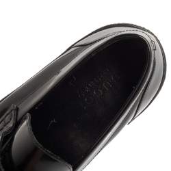 Pre Owned Gucci Black Patent Leather Loafers Size 40.5