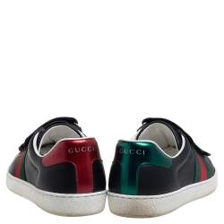 Gucci Black Leather Ace Velcro Sneakers Size 41