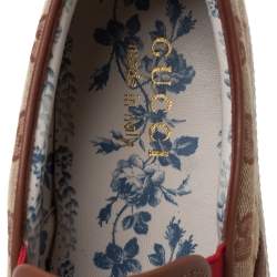 Pre Owned حذاء رياضي غوتشي MLB NY يانكيس سليب أون كانفاس جي جي بيج/بني مقاس 40