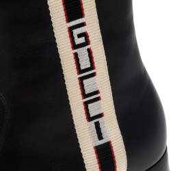 Gucci Black Leather Zipper Detail  Boots  Size 41
