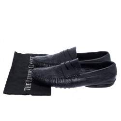 Pre Owned حذاء لوفرز غوتشي جلد غوتشيسيما أزرق كحلي سليب أون مقاس 43.5