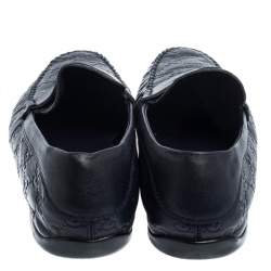 Pre Owned حذاء لوفرز غوتشي جلد غوتشيسيما أزرق كحلي سليب أون مقاس 43.5