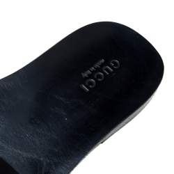 Pre Owned Gucci Black Leather Horsebit Slides Sandals Size 43.5
