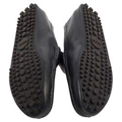 Pre Owned حذاء لوفرز غوتشى سليب أون بينى جلد ديامنت أزرق مقاس 44