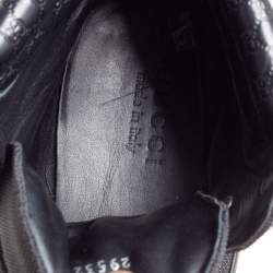 Gucci Black Leather and Nylon Combat Boots Size 43