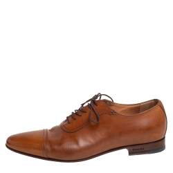 Gucci Brown Leather Lace Up Oxfords Size 41