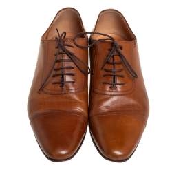 Gucci Brown Leather Lace Up Oxfords Size 41