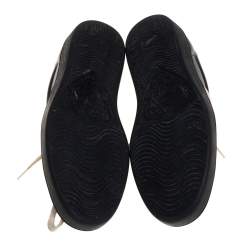 Gucci Black Leather Ace Stripe Low Top Sneakers Size 42