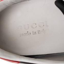 Gucci Black Leather Ace Stripe Low Top Sneakers Size 42
