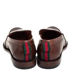 Gucci Brown Leather Penny Loafers Size 42.5