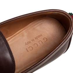 Gucci Brown Leather Penny Loafers Size 42.5