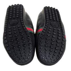 Gucci Black Leather Slip On Loafers Size 42.5