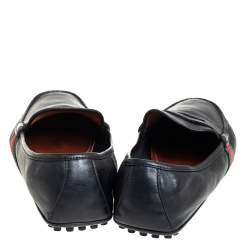 Gucci Black Leather Slip On Loafers Size 42.5