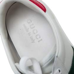 Gucci White Leather Ace Bee Motif Lace Up Low Top Sneakers Size 47