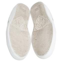 Gucci White Leather Ace Bee Motif Lace Up Low Top Sneakers Size 47