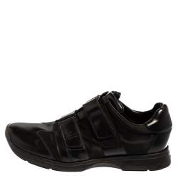 Gucci Black Leather And Mesh Double Velcro Sneakers Size 45