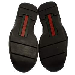 Gucci Black Leather And Mesh Double Velcro Sneakers Size 45