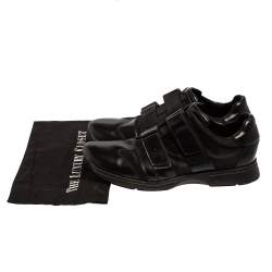 Gucci Black Leather And Mesh Double Velcro Sneakers Size 45